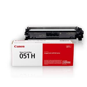 canon genuine toner cartridge 051 black, high capacity (2169c001), 1-pack, for canon imageclass mf264dw, mf267dw, mf269dw, lbp162dw laser printers