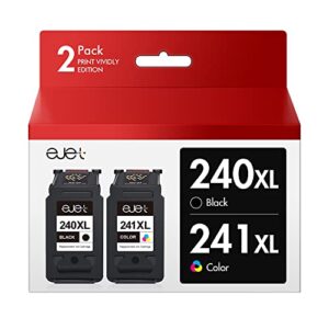 ejet remanufactured 240 240xl ink cartridge replacement for canon 240xl 241xl combo pack 240 ink for canon pixma mg3620 ts5120 mg2120 mg3520 mx452 mx512 mx532 mx472 printer (1 black, 1 color, 2 pack)