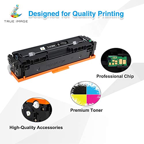 TRUE IMAGE Compatible Toner Cartridge Replacement for HP 202A CF500A 202X M281fdw HP Color Pro MFP M281fdw M281cdw M254dw M281fdn M254 M281 202 Toner Printer (Black Cyan Yellow Magenta, 4-Pack)