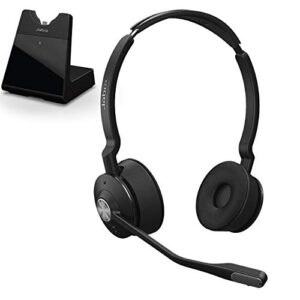 jabra engage 75 wireless headset, stereo – telephone headset with industry-leading wireless performance, advanced noise-cancelling microphone, all day battery life