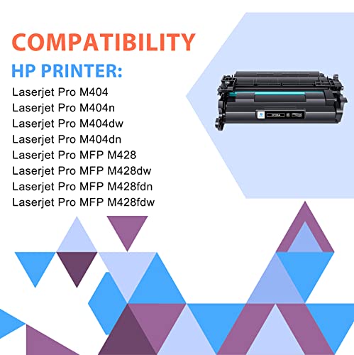 58A CF258A Toner Cartridge Black: 2 Pack (with Chip, High Yield) Replacement for HP CF258A 58A 58X CF258X MFP M428fdw M428fdn M428dw M404 M428 Pro M404n M404dn M404dw Printer