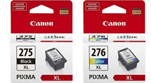 canon pg-275 xl black (4981c001) and cl-276 xl color high capacity ink cartridges (4987c001) – retail packaging
