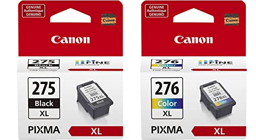 Canon PG-275 XL Black (4981C001) and CL-276 XL Color High Capacity Ink Cartridges (4987C001) - Retail Packaging