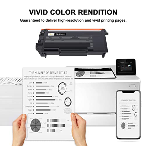 Toner Bank Compatible Toner Cartridge Replacement for Brother TN850 TN-850 TN820 TN-820 TN 850 820 HL-L6200DW MFC-L5700DW MFC-L5850DW HL-L5200DW MFC-L5900DW MFC-L6800DW Printer Black Ink 4-Pack