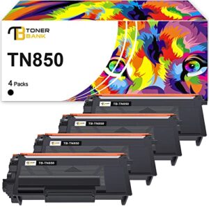 toner bank compatible toner cartridge replacement for brother tn850 tn-850 tn820 tn-820 tn 850 820 hl-l6200dw mfc-l5700dw mfc-l5850dw hl-l5200dw mfc-l5900dw mfc-l6800dw printer black ink 4-pack