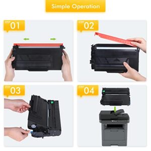 Toner Bank Compatible Toner Cartridge Replacement for Brother TN850 TN-850 TN820 TN-820 TN 850 820 HL-L6200DW MFC-L5700DW MFC-L5850DW HL-L5200DW MFC-L5900DW MFC-L6800DW Printer Black Ink 4-Pack