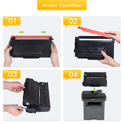 Toner Bank Compatible Toner Cartridge Replacement for Brother TN850 TN-850 TN820 TN-820 TN 850 820 HL-L6200DW MFC-L5700DW MFC-L5850DW HL-L5200DW MFC-L5900DW MFC-L6800DW Printer Black Ink 4-Pack