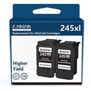 ankink higher yield 245xl ink cartridges 2 black combo pack for canon pg 243 245 xl fit for cannon pixma mx490 mx492 mg2522 ts3100 ts3122 ts3300 ts3320 ts3322 tr4500 tr4520 tr4522 mg2500 printer pg245