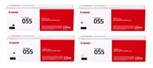 canon genuine 055 complete 4-color toner cartridge set (crg-055)