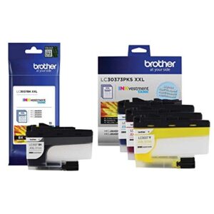 brother genuine lc3037bk, lc3037c, lc3037m, lc3037y super high-yield black/cyan/magenta/yellow inkvestment tank ink cartridge set, lc3037