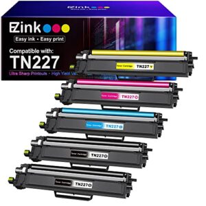 e-z ink (tm compatible toner cartridge replacement for brother tn227 tn-227 tn227bk high yield tn223 tn-223 compatible with mfc-l3710cw mfc-l3750cdw mfc-l3770cdw hl-l3210cw hl-l3230cdw (5 pack)