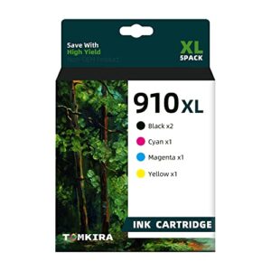 910 xl ink cartridges combo pack replacement for hp 910 xl 910xl ink cartridges for officejet pro 8020 8030 8025 8035 8028 officejet 8022 8010 8015 (2 black,1 cyan,1 magenta,1 yellow)