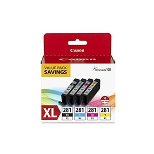 Canon CLI-281 XL Black, Cyan, Magenta and Yellow 4 Ink Pack Compatible to printer TR8520, TR7520, TS9120 Series,TS8120 Series, TS6120 Series, TS9521C, TS9520, TS8220 Series, TS6220 Series