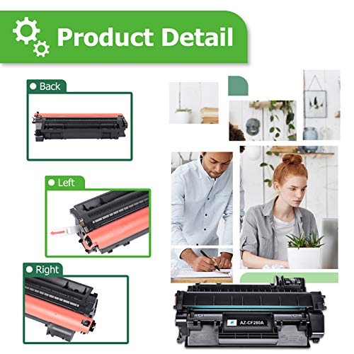 Aztech Compatible Toner Cartridge Replacement for HP 80A CF280A 80X CF280X for HP Pro 400 M401A M401D M401N M401DNE MFP M425DN Printer Ink (Black, 2-Pack)