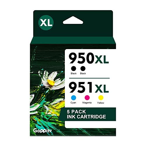 950 XL 951 XL Compatible Ink Cartridges Replacement for HP 950 951 XL Ink Cartridge Combo Pack Compatible with HP OfficeJet Pro 8100 8110 8600 8610 8615 8616 8620 8625 8630 8640 8660 Printers, 5 Pack