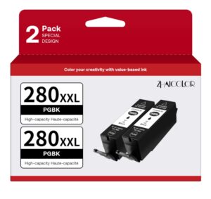 pgi-280 xxl compatible ink cartridge replacement for canon 280 pgbk xxl high yield use to pixma tr7520 tr8520 ts6120 ts6220 ts8120 ts8220 ts9120 ts9520 ts9521c printer (2 large pgbk)