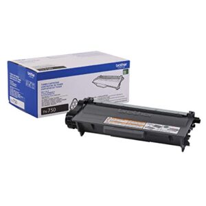 brother genuine high yield toner cartridge, tn750, replacement black toner, page yield up to 8,000 pages, amazon dash replenishment cartridge