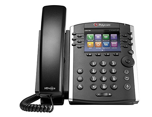 Poly - VVX 411 12-Line VOIP Business Phone (Polycom) - Desk Phone with Handset - POE - Power Supply Not Included - 3.5" Color Display