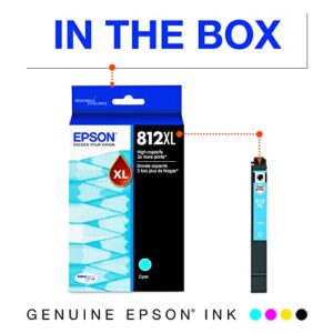 Epson T812 DURABrite Ultra Ink High Capacity Cyan Cartridge (T812XL220-S) for Select Workforce Pro Printers