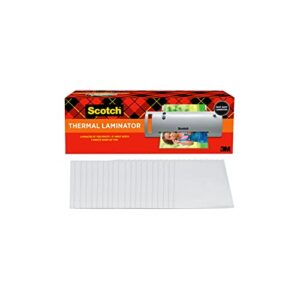 scotch thermal laminator combo pack, includes 20 letter-size laminating pouches, holds sheets up to 8.9″ x 11(tl902vp)