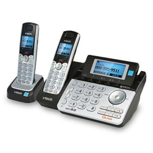 VTech DS6151-2 2 Handset 2-Line Cordless Phone System for Home or Small Business with Digital Answering System & Mailbox on each line, Silver