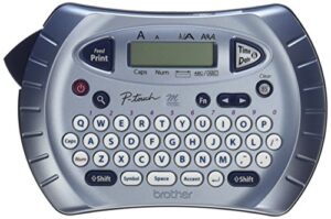brother p-touch label maker, personal handheld labeler, pt70bm, prints 1 font in 6 sizes & 9 type styles, two-line printing, silver