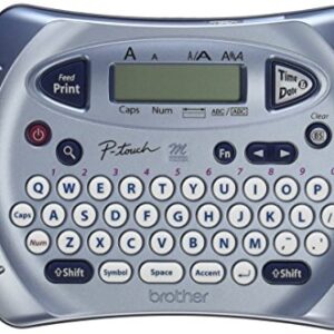 Brother P-touch Label Maker, Personal Handheld Labeler, PT70BM, Prints 1 Font in 6 Sizes & 9 Type Styles, Two-Line Printing, Silver