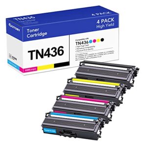 tn436 toner cartridge high yield replacement compatible for brother tn 436 tn436bk tn436c tn433 tn431 for brother hl-l8360cdw hl-l8260cdw mfc-l8610cdw mfc-l8900cdw mfc-l8690cdw printer (1bk,1c,1m,1y)