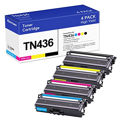 TN436 Toner Cartridge High Yield Replacement Compatible for Brother TN 436 TN436BK TN436C TN433 TN431 for Brother HL-L8360CDW HL-L8260CDW MFC-L8610CDW MFC-L8900CDW MFC-L8690CDW Printer (1BK,1C,1M,1Y)