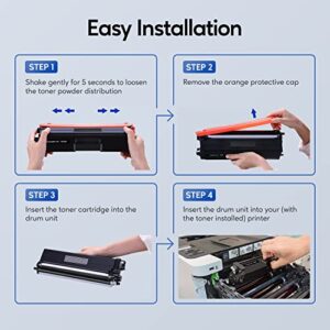 TN436 Toner Cartridge High Yield Replacement Compatible for Brother TN 436 TN436BK TN436C TN433 TN431 for Brother HL-L8360CDW HL-L8260CDW MFC-L8610CDW MFC-L8900CDW MFC-L8690CDW Printer (1BK,1C,1M,1Y)