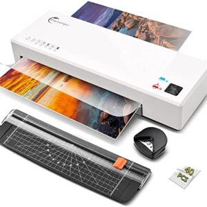 Laminator, 4 in 1 Laminator Machine with 40 Laminating Sheets, A4 Laminating Machine Hot and Cold with Paper Trimmer and Corner Rounder, 9 Inches Personal Thermal Laminator for Home School Office
