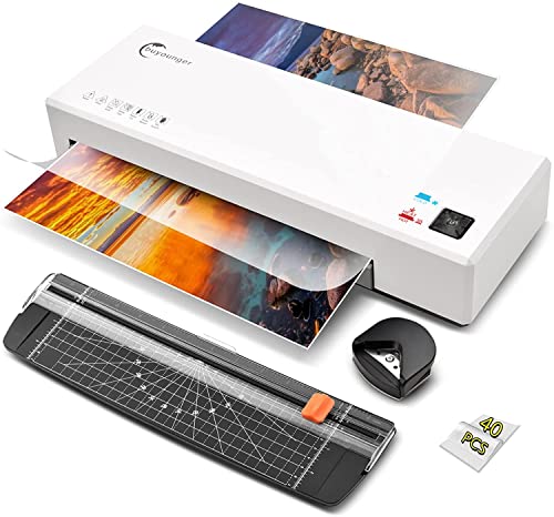 Laminator, 4 in 1 Laminator Machine with 40 Laminating Sheets, A4 Laminating Machine Hot and Cold with Paper Trimmer and Corner Rounder, 9 Inches Personal Thermal Laminator for Home School Office