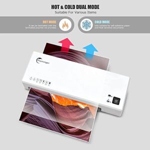 Laminator, 4 in 1 Laminator Machine with 40 Laminating Sheets, A4 Laminating Machine Hot and Cold with Paper Trimmer and Corner Rounder, 9 Inches Personal Thermal Laminator for Home School Office