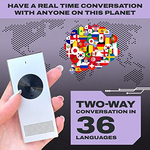 Muama Enence Instant Two-Way Translator. Portable Real-time Translation in 36 Different Languages. Perfect as a Pocket Dictionary and for Learning, Travel and Business Communications