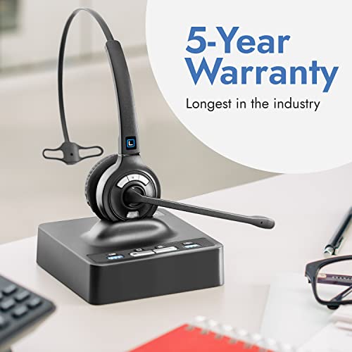 Leitner LH270 Wireless Headset for Office Phones & Computers – Phone Headsets for Office Phones – Wireless Office Headset