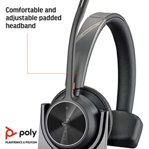 Poly - Voyager 4310 UC Wireless Headset + Charge Stand (Plantronics) - Single-Ear Headset- Connect to PC/Mac via USB-A Bluetooth Adapter, Cell Phone via Bluetooth-Works w/ Teams (Certified), Zoom&More