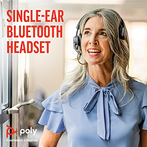 Poly - Voyager 4310 UC Wireless Headset + Charge Stand (Plantronics) - Single-Ear Headset- Connect to PC/Mac via USB-A Bluetooth Adapter, Cell Phone via Bluetooth-Works w/ Teams (Certified), Zoom&More