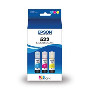 epson t522 ecotank ink ultra-high capacity bottle color combo pack (t522520-s) for select epson ecotank printers
