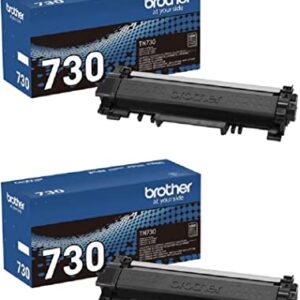 Brother Genuine TN730 2-Pack Standard Yield Black Toner Cartridge with Approximately 1, 200 Page Yield/Cartridge