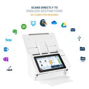 Raven Original Document Scanner - Huge Touchscreen, Color Duplex Feeder (ADF), Wireless Scanning to Cloud, WiFi, Ethernet, USB, Home or Office Desktop (2nd Gen)