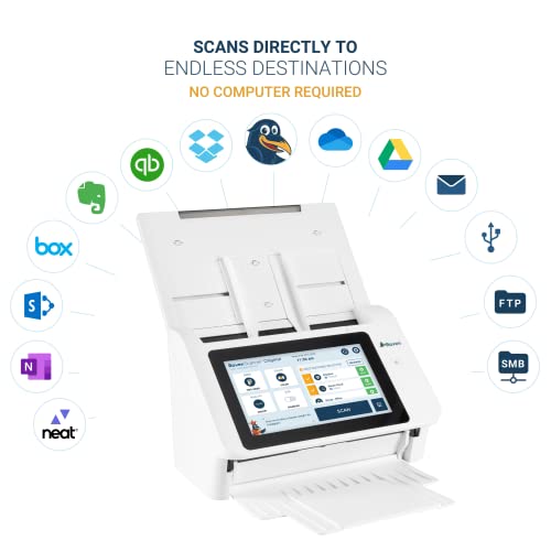 Raven Original Document Scanner - Huge Touchscreen, Color Duplex Feeder (ADF), Wireless Scanning to Cloud, WiFi, Ethernet, USB, Home or Office Desktop (2nd Gen)