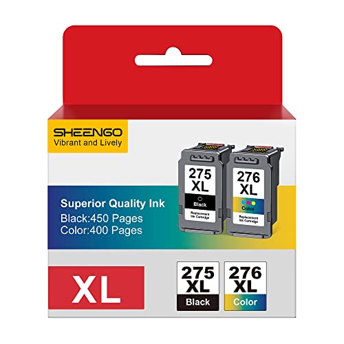 PG-275XL/CL-276XL High-Yield Black and Tri-Color Remanufactured Replacement for Canon 275XL 276XL PG-275 XL CL-276 XL PG275 CL276 for PIXMA TS3522 TS3520 TR4720 TR4722 Printer (2 Pack)