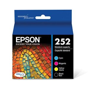 epson t252 durabrite ultra ink standard capacity black & color cartridge combo pack (t252120-bcs) for select epson workforce printers