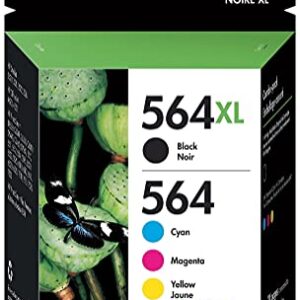 Hp 564 / 564Xl (N9h60fn) Ink Cartridges (Cyan Magenta Yellow Black) 4-Pack in Retail Packaging