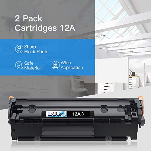 LxTek Compatible Toner Cartridge Replacement for HP 12A Q2612A Compatible with Laserjet 1012 1022 1020 1018 1022N 1010 3015 3050 3030 3052 3055 M1319F Printers (2 Black, High Yield)