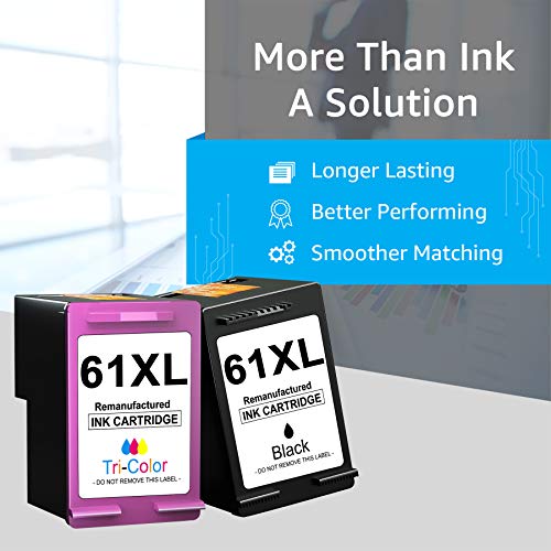 Palmtree Remanufactured Ink Cartridges Replacement for HP 61XL 61 XL for HP Envy 4500 5530 5534 5535 Deskjet 1000 1056 1010 1510 1512 2540 Officejet 4630 4635 Printer Ink (1 Black, 1 Tri-Color)