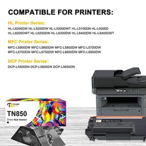 Toner Bank Compatible Toner Cartridge Replacement for Brother TN850 TN820 TN 850 TN-850 TN-820 HL-L6200DW MFC-L5850DW MFC-L5700DW HL-L5200DW MFC-L5900DW High Yield Printer New Version 2-Pack