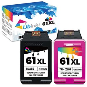 ubinki 61xl ink cartridges black color combo pack high yield replacement for hp ink 61 xl for envy 4500 5530 4502 deskjet 2540 1000 1055 1010 1510 3050 officejet 4630 2620 printer (black tri-color)