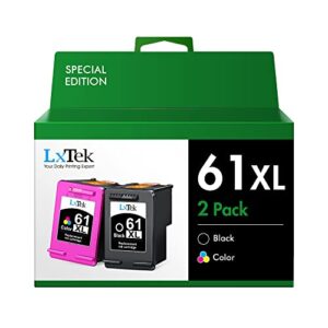 lxtek remanufactured ink cartridge replacement for hp 61xl 61 xl to compatible with envy 4500 5530 5535 deskjet 2540 1010 officejet 4632 4634, high yield(1 black,1 tri-color, 2 pack)