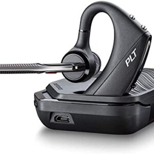 Plantronics - Voyager 5200 UC (Poly) - Bluetooth Single-Ear (Monaural) Headset - Compatible to connect to your PC and/or Mac - Works with Teams, Zoom & more - Noise Canceling